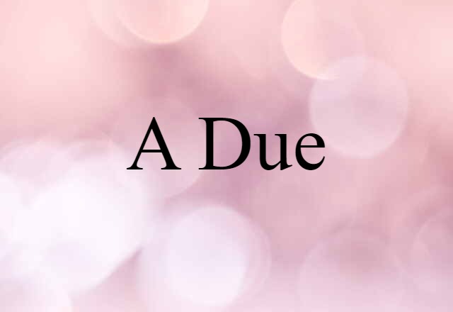 A Due (noun) Definition, Meaning & Examples