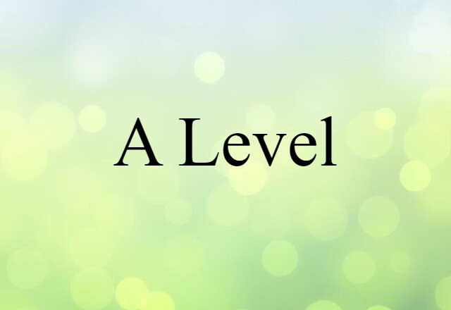 A Level (noun) Definition, Meaning & Examples