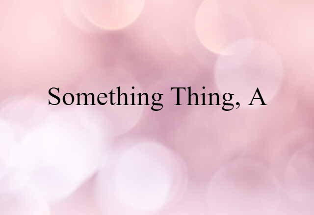 Something Thing, A (noun) Definition, Meaning & Examples