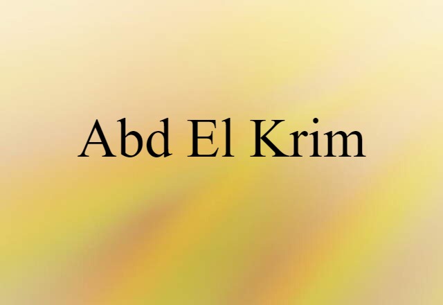 Abd-el Krim