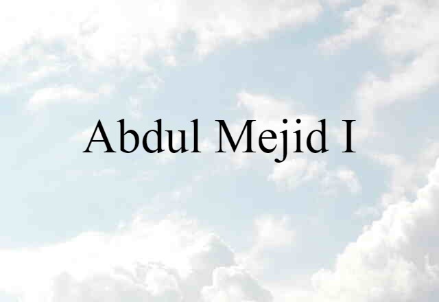 Abdul Mejid I (noun) Definition, Meaning & Examples