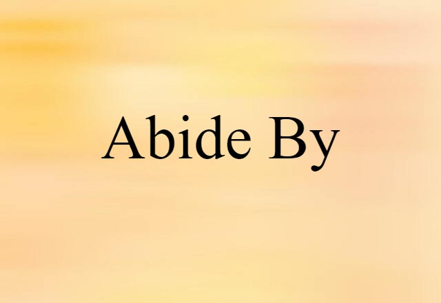 Abide By (noun) Definition, Meaning & Examples