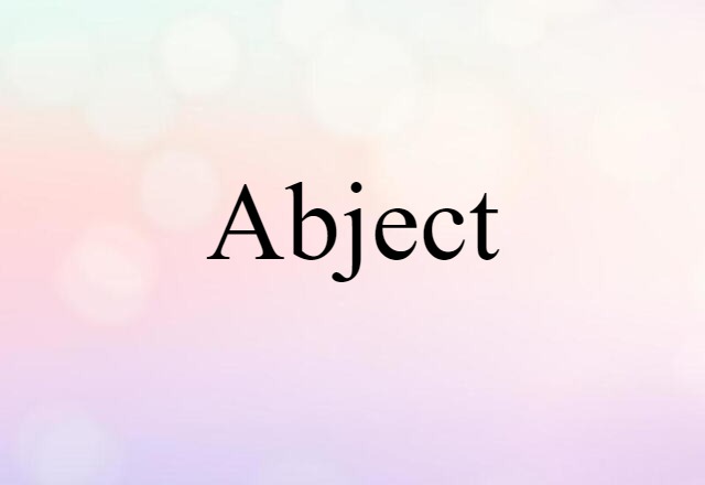 Abject (noun) Definition, Meaning & Examples