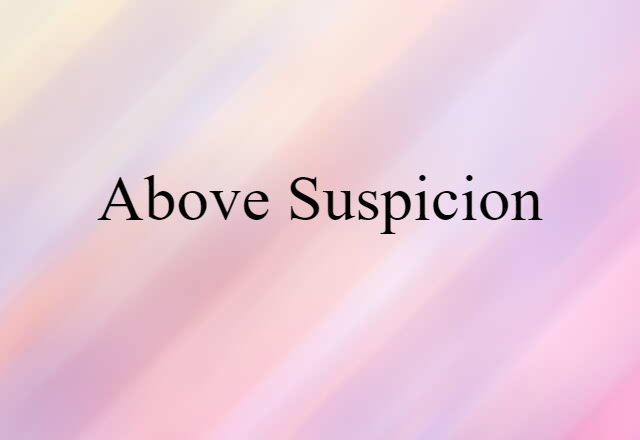 Above Suspicion (noun) Definition, Meaning & Examples