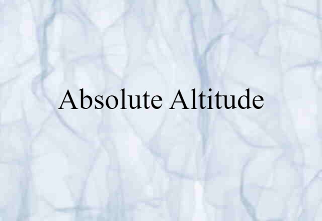 absolute altitude