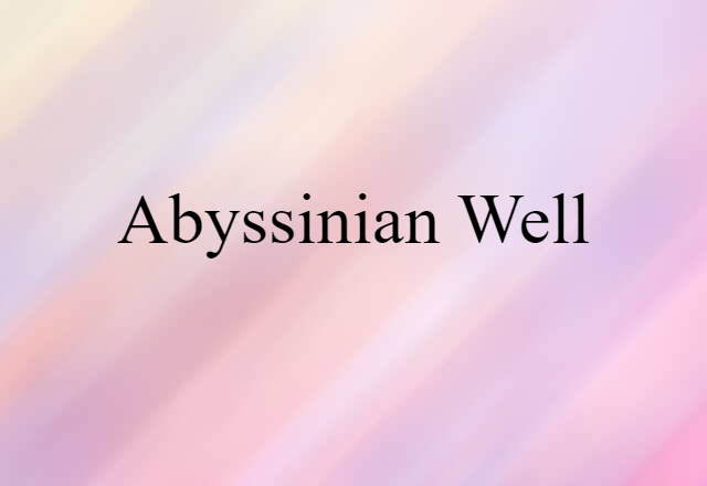 Abyssinian well