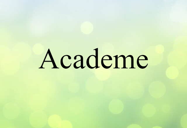 Academe (noun) Definition, Meaning & Examples