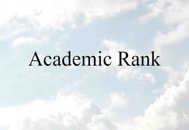 academic rank