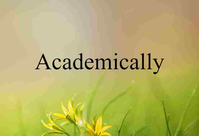 Academically (noun) Definition, Meaning & Examples