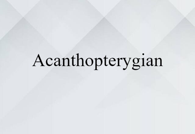 acanthopterygian