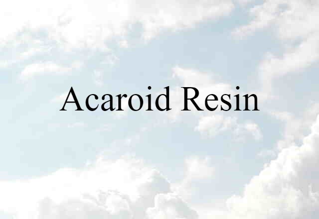 Acaroid Resin (noun) Definition, Meaning & Examples