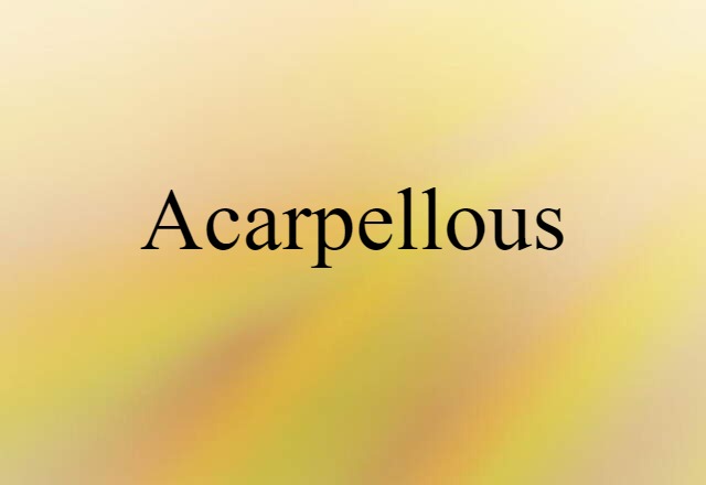 Acarpellous (noun) Definition, Meaning & Examples