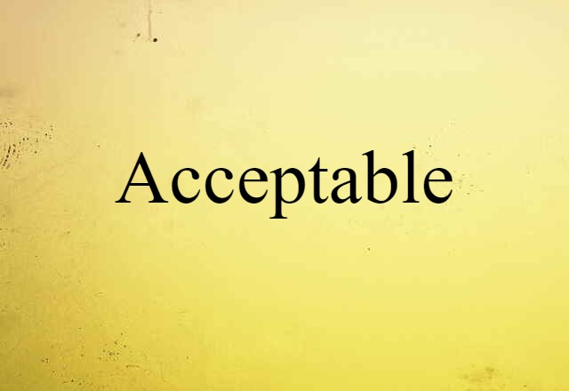 Acceptable (noun) Definition, Meaning & Examples