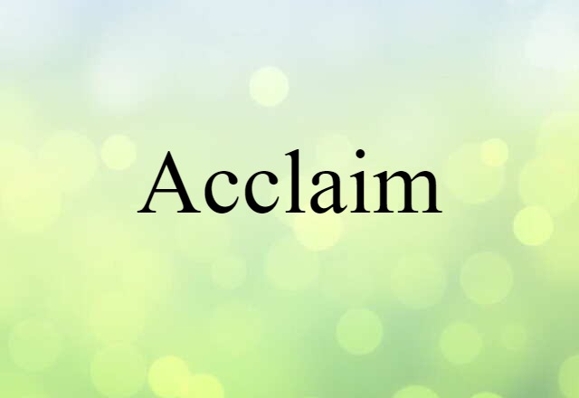 Acclaim (noun) Definition, Meaning & Examples