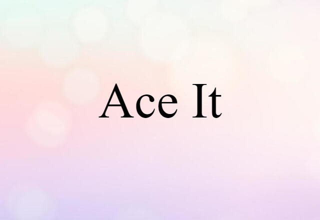 Ace It (noun) Definition, Meaning & Examples