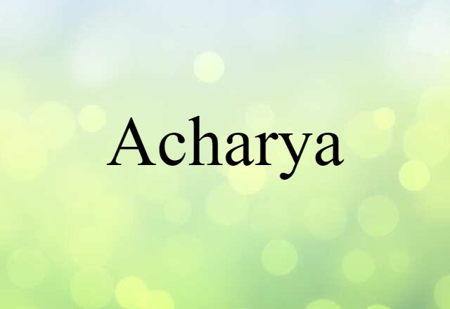 acharya