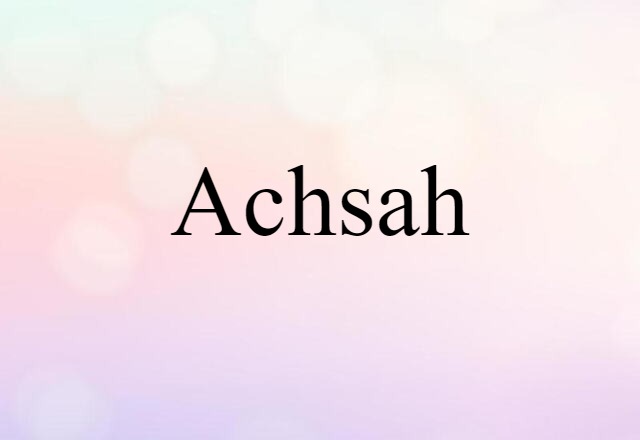 Achsah (noun) Definition, Meaning & Examples