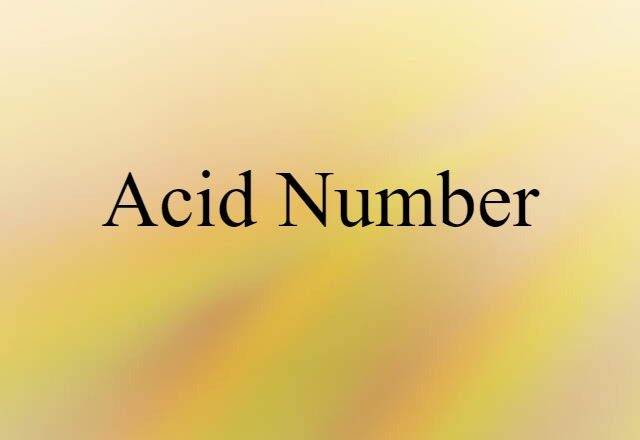 acid number