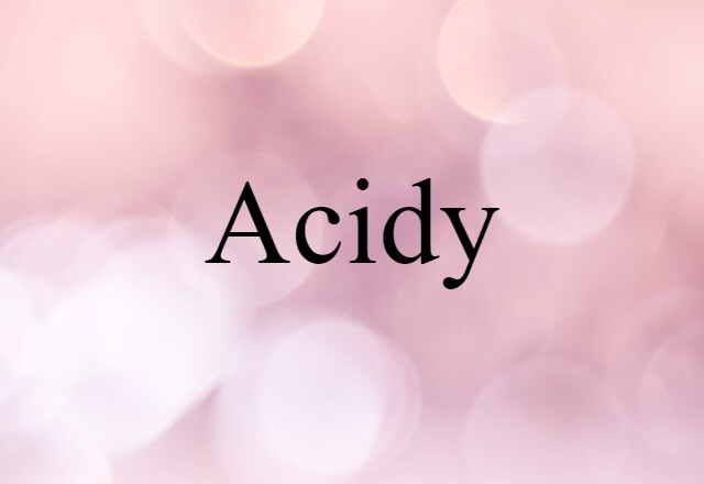 Acidy (noun) Definition, Meaning & Examples