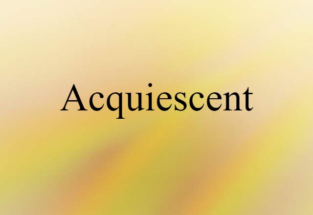 Acquiescent (noun) Definition, Meaning & Examples