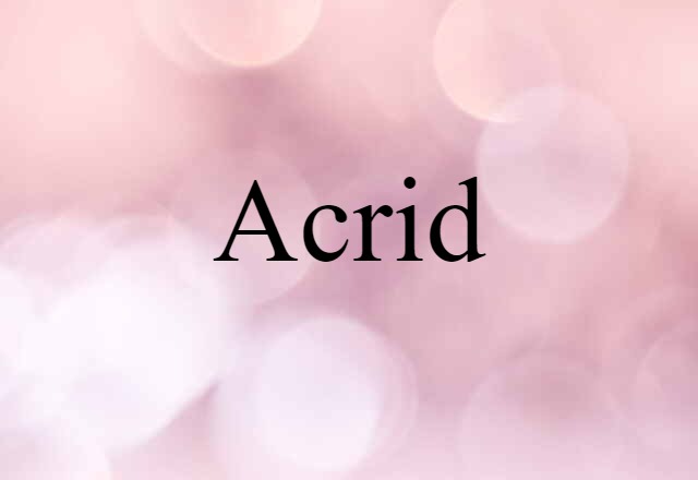 Acrid (noun) Definition, Meaning & Examples