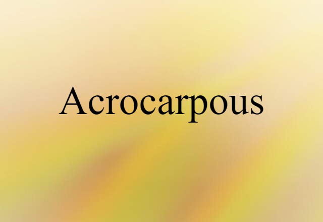 acrocarpous