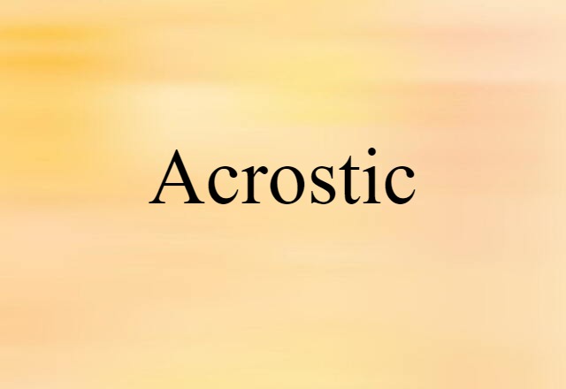 acrostic