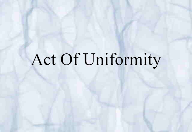 Act of Uniformity