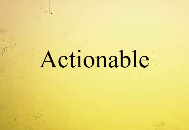 Actionable (noun) Definition, Meaning & Examples