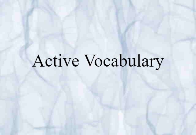 active vocabulary