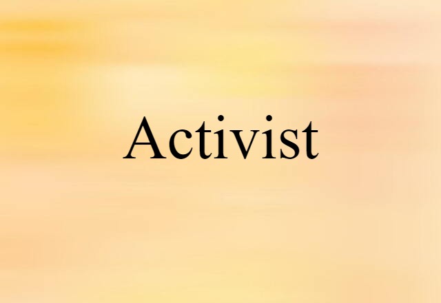 Activist (noun) Definition, Meaning & Examples