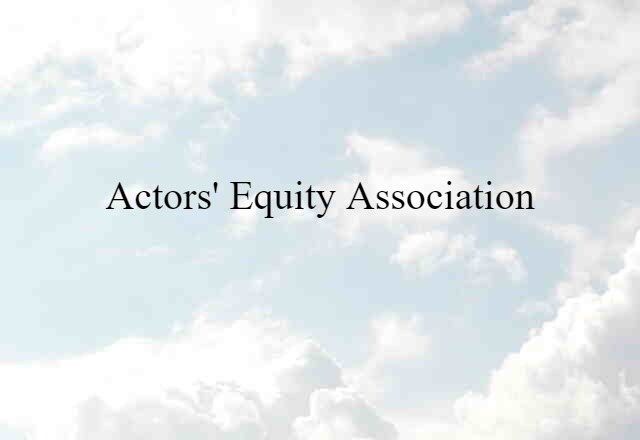 Actors' Equity Association (noun) Definition, Meaning & Examples