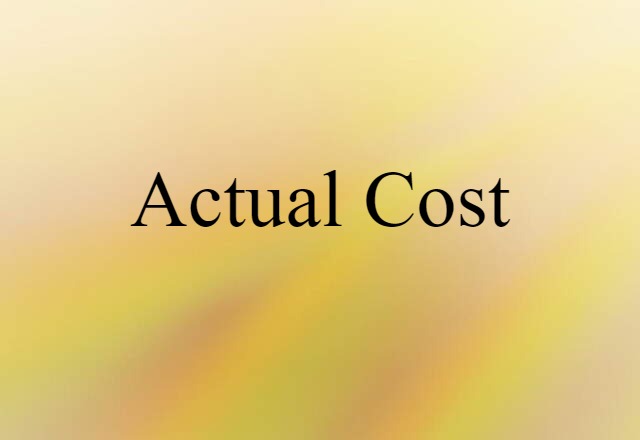 Actual Cost (noun) Definition, Meaning & Examples