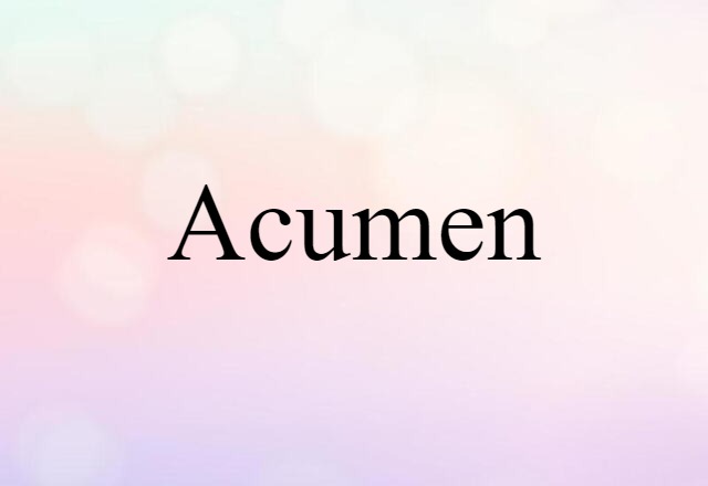 Acumen (noun) Definition, Meaning & Examples