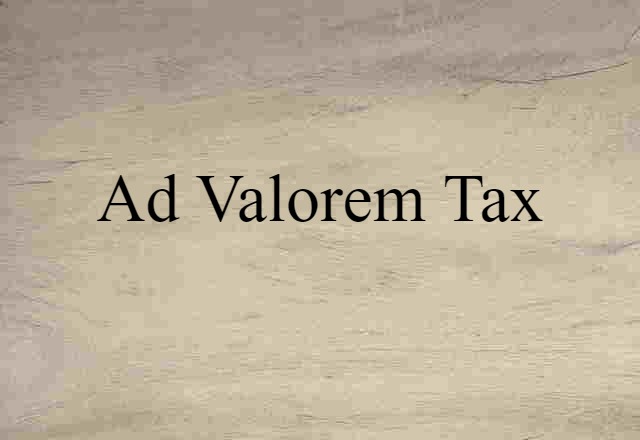 ad valorem tax