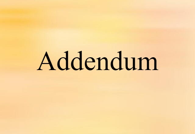 Addendum (noun) Definition, Meaning & Examples