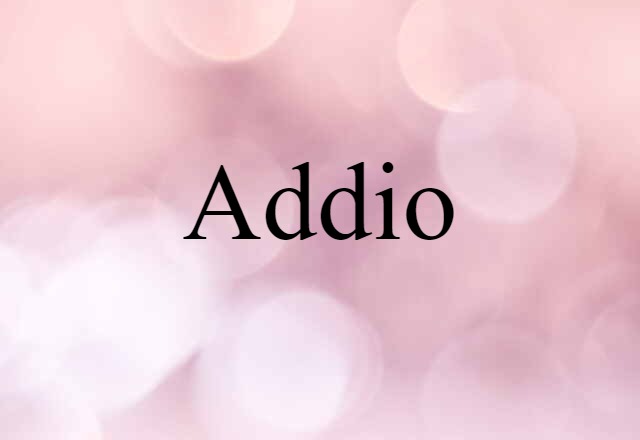 Addio (noun) Definition, Meaning & Examples