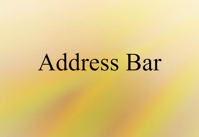 address bar