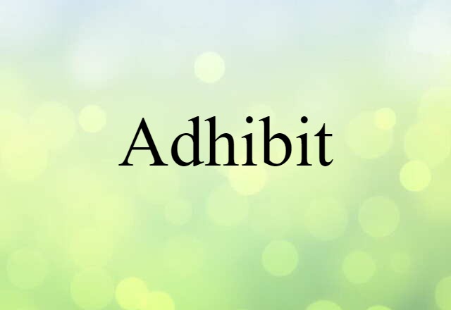 Adhibit (noun) Definition, Meaning & Examples