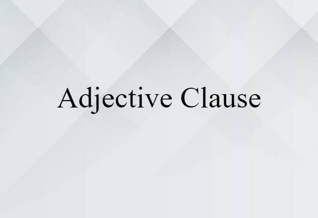 adjective clause