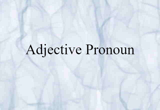 adjective pronoun