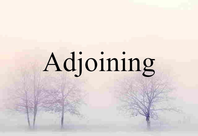 Adjoining (noun) Definition, Meaning & Examples