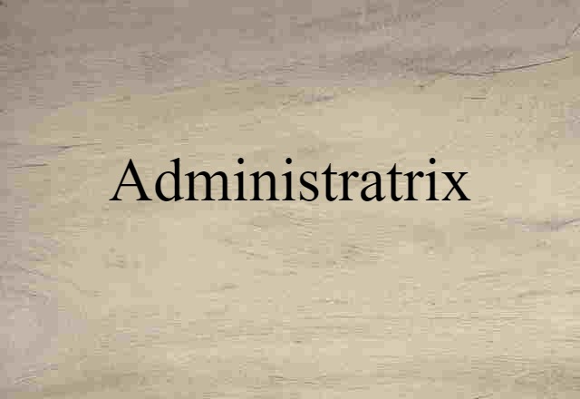 Administratrix (noun) Definition, Meaning & Examples