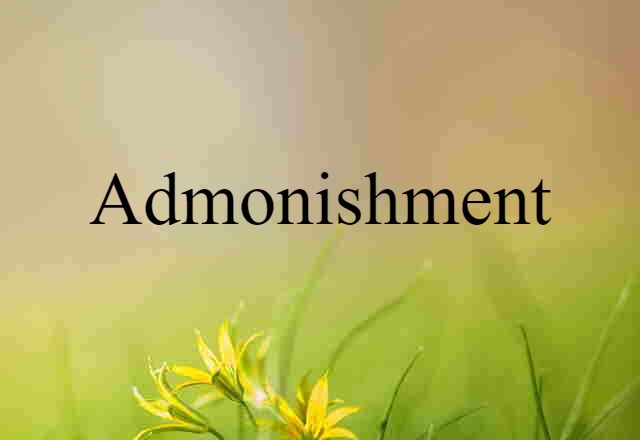 Admonishment (noun) Definition, Meaning & Examples