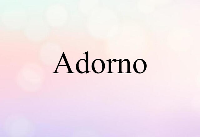 Adorno (noun) Definition, Meaning & Examples