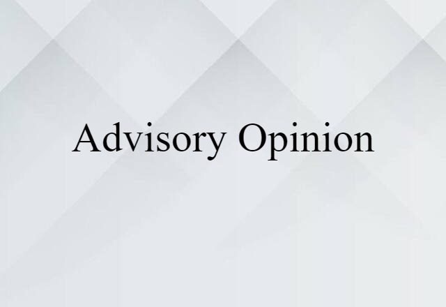 advisory opinion