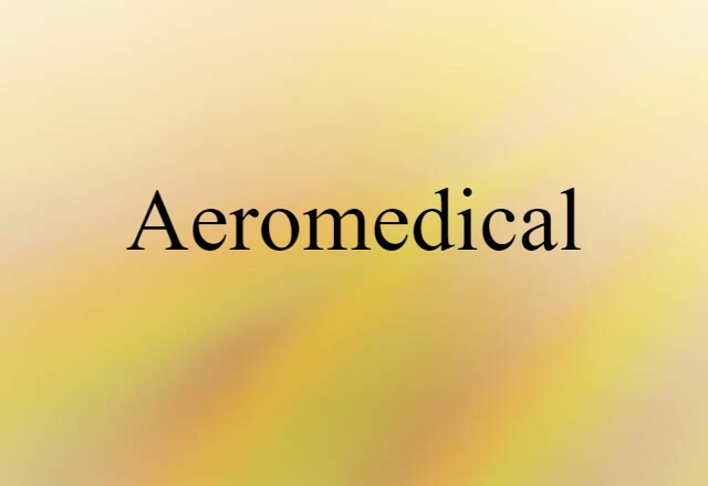 Aeromedical (noun) Definition, Meaning & Examples