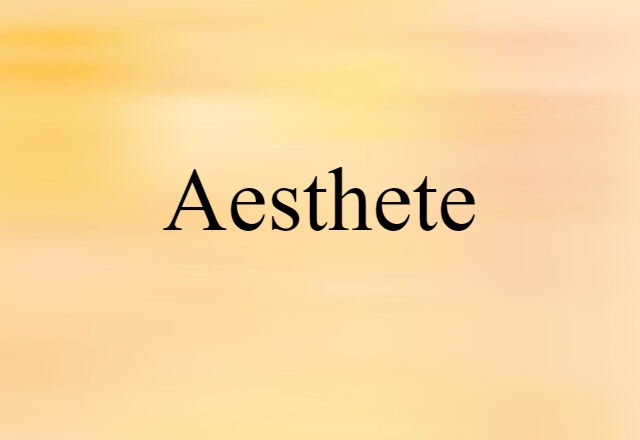 Aesthete (noun) Definition, Meaning & Examples