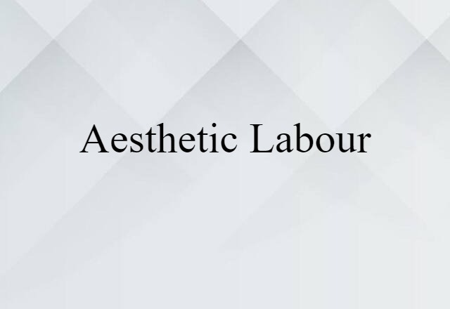 Aesthetic Labour (noun) Definition, Meaning & Examples