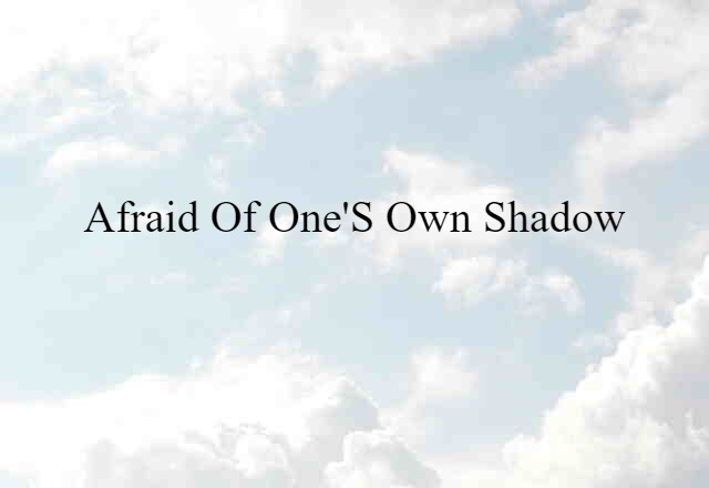 afraid of one's own shadow